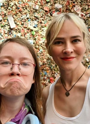 Adeline loved the gum wall!